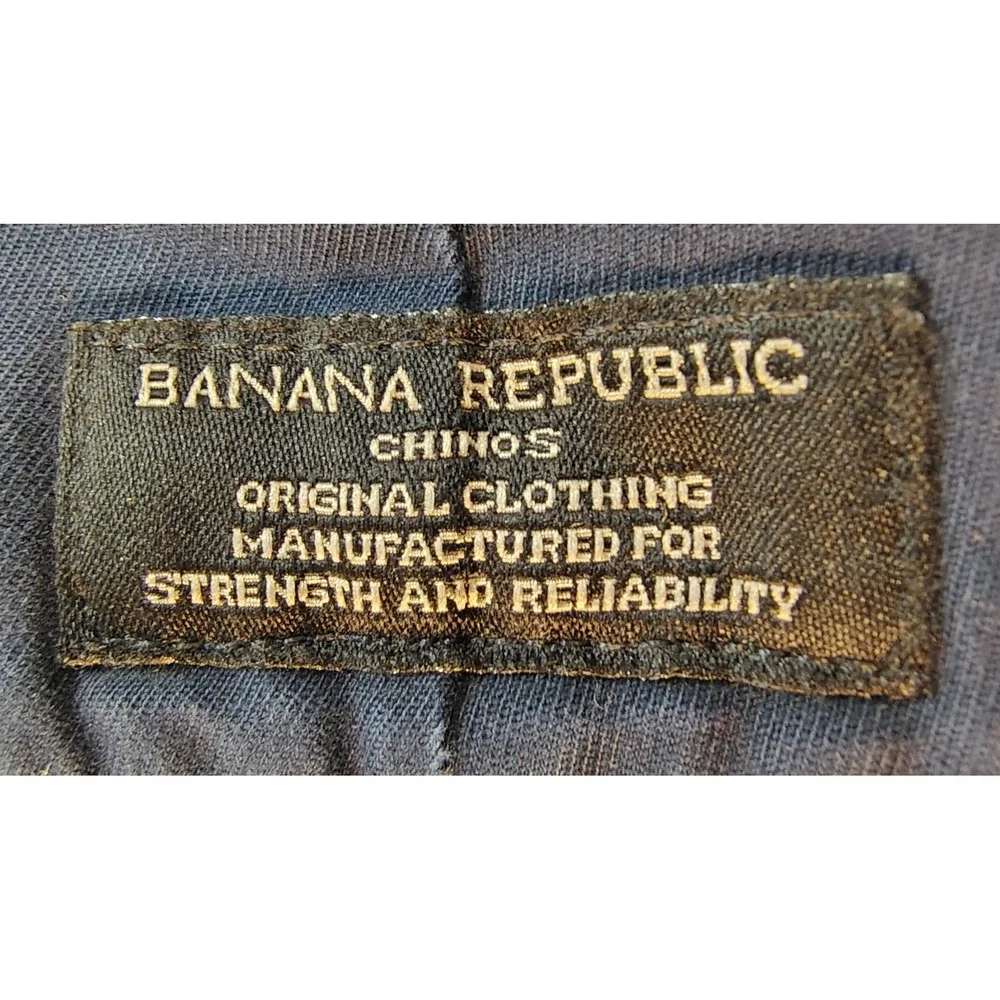 Banana Republic Slim Fit Navy Blue Chino Pants Mens 30x30 Cotton Stretch Twill